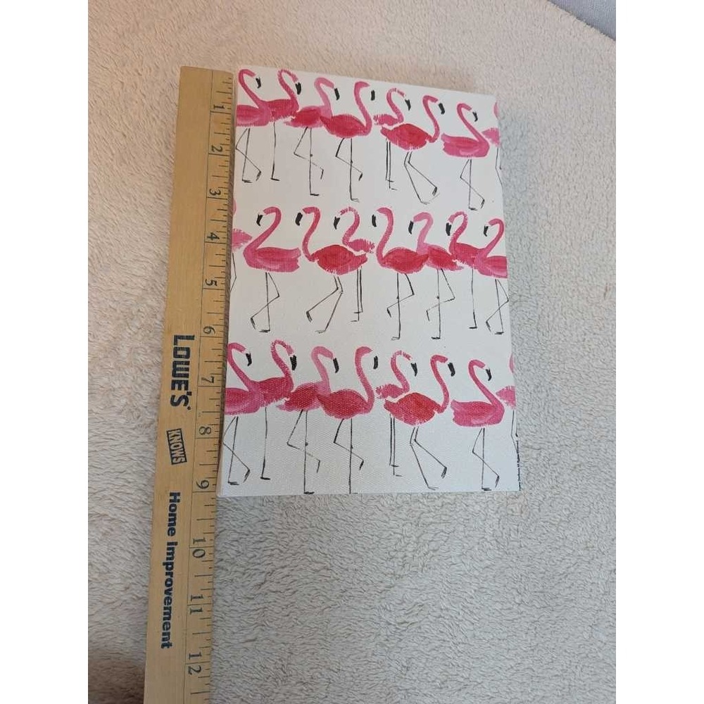 Pink Flamingo Canvas Storage Box Decorative Container Tropical Summer Decor - Picture 5 of 6